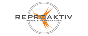 Progo-Partner: Logo Reproaktiv - Werbetechnik, Fehrzeugbeschriftung